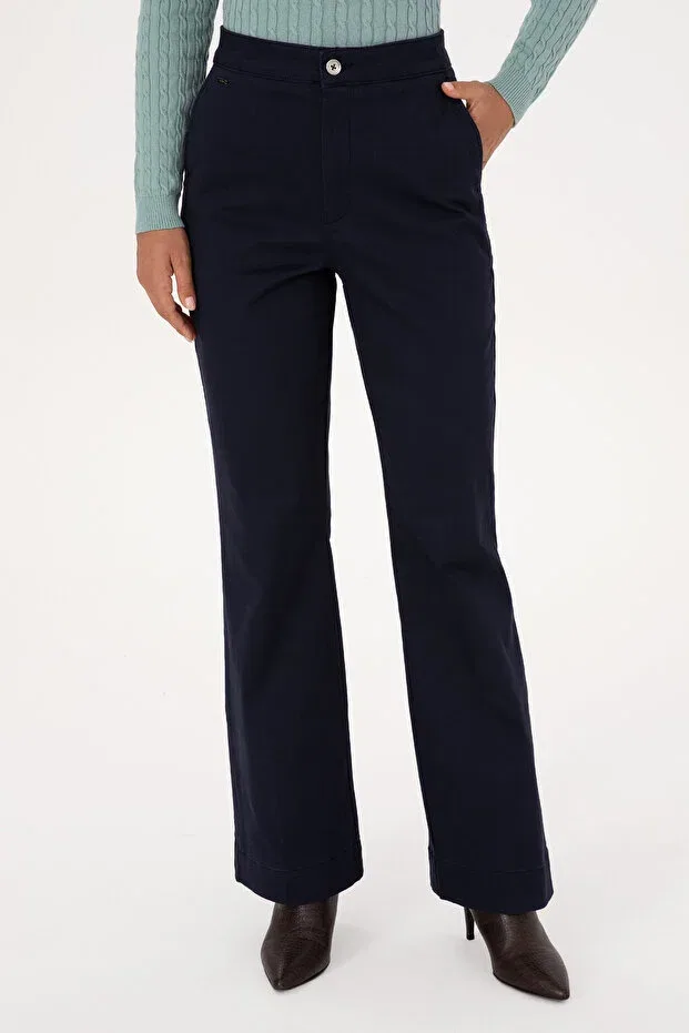 Женские брюки из канваса с зауженным клешем U.S. Polo Assn., Navy Blue — фото 2