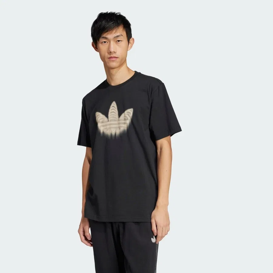Футболка с принтом Skeleton Trefoil Tee adidas, Черный
