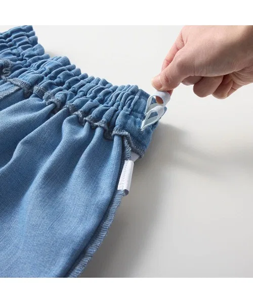 Детские джинсовые брюки с широким силуэтом Ribbon GITA, Navy — фото 4