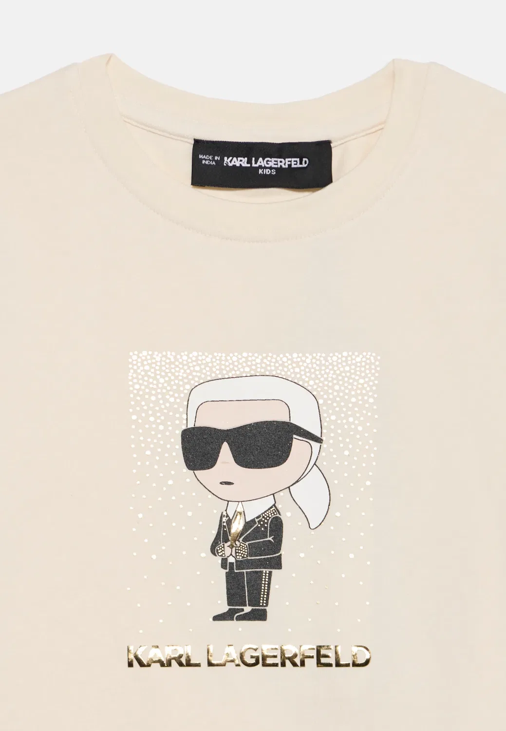 Manches Courtes унисекс - футболка с принтом Karl Lagerfeld Kids, Cream — фото 3