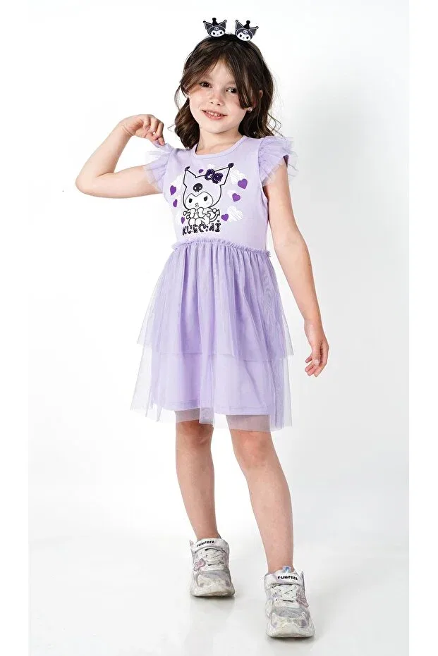 Детское платье для девочек с принтом Kuromi Buse&Eylül Bebe, Purple — фото 3