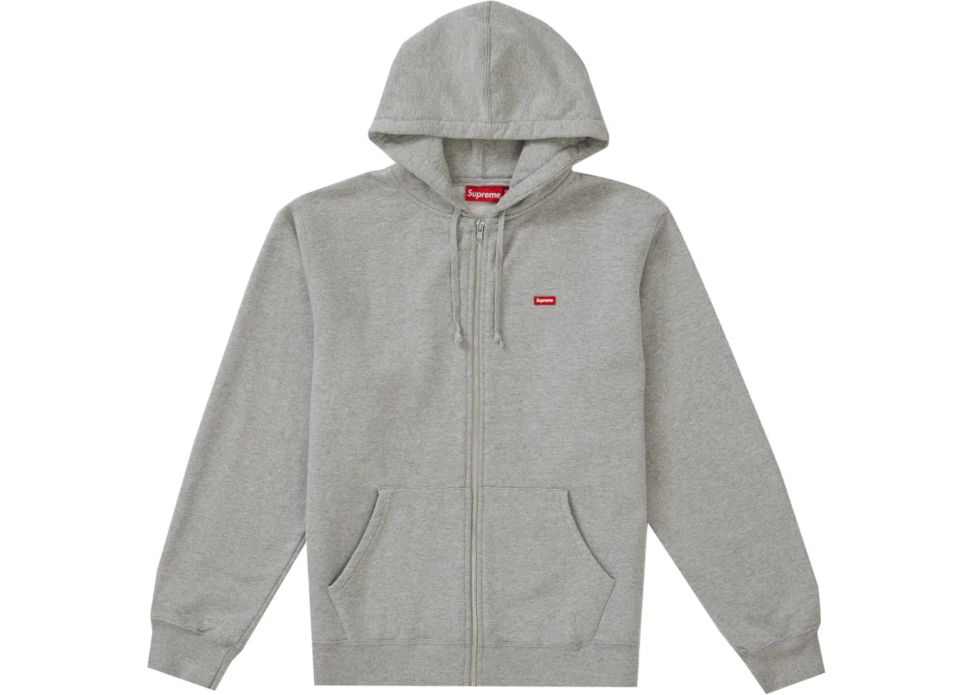 Мужская толстовка на молнии с принтом Small Box Supreme, цвет Heather Grey