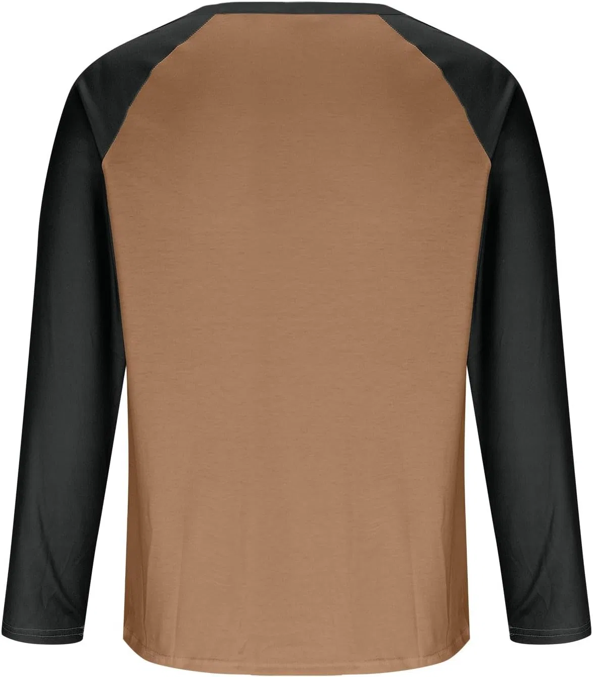 Мужская футболка с тремя пуговицами Raglan 3/4 рукав, 1-brown — фото 4