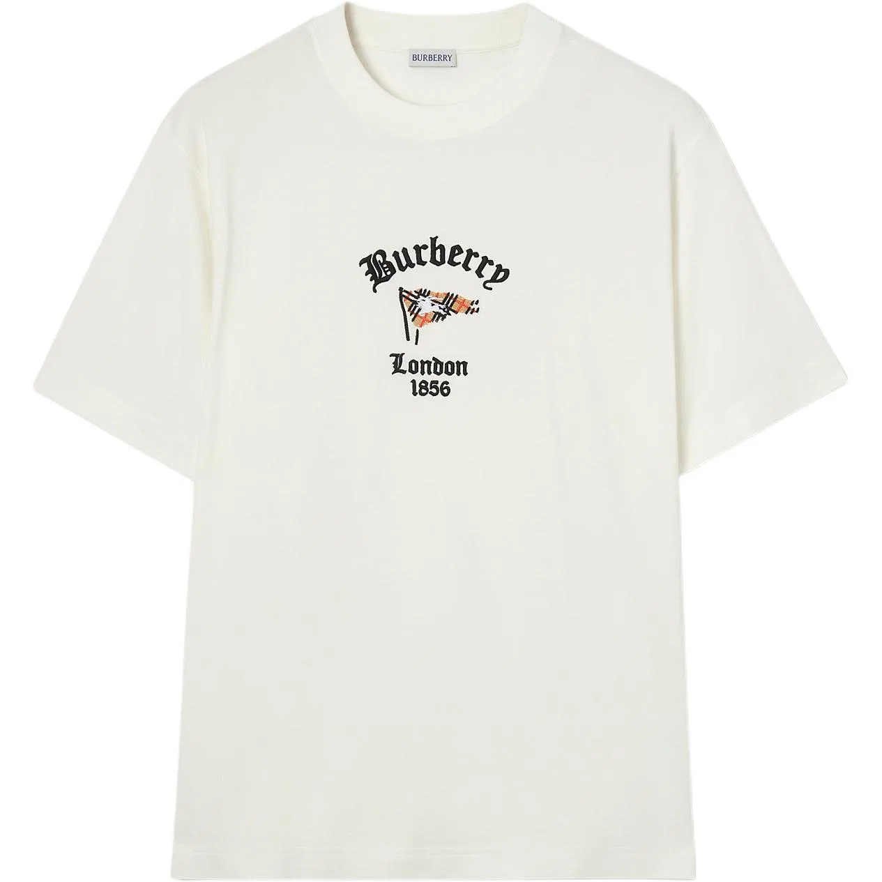 Футболка Burberry с круглым вырезом, прямой посадки, Chalk White