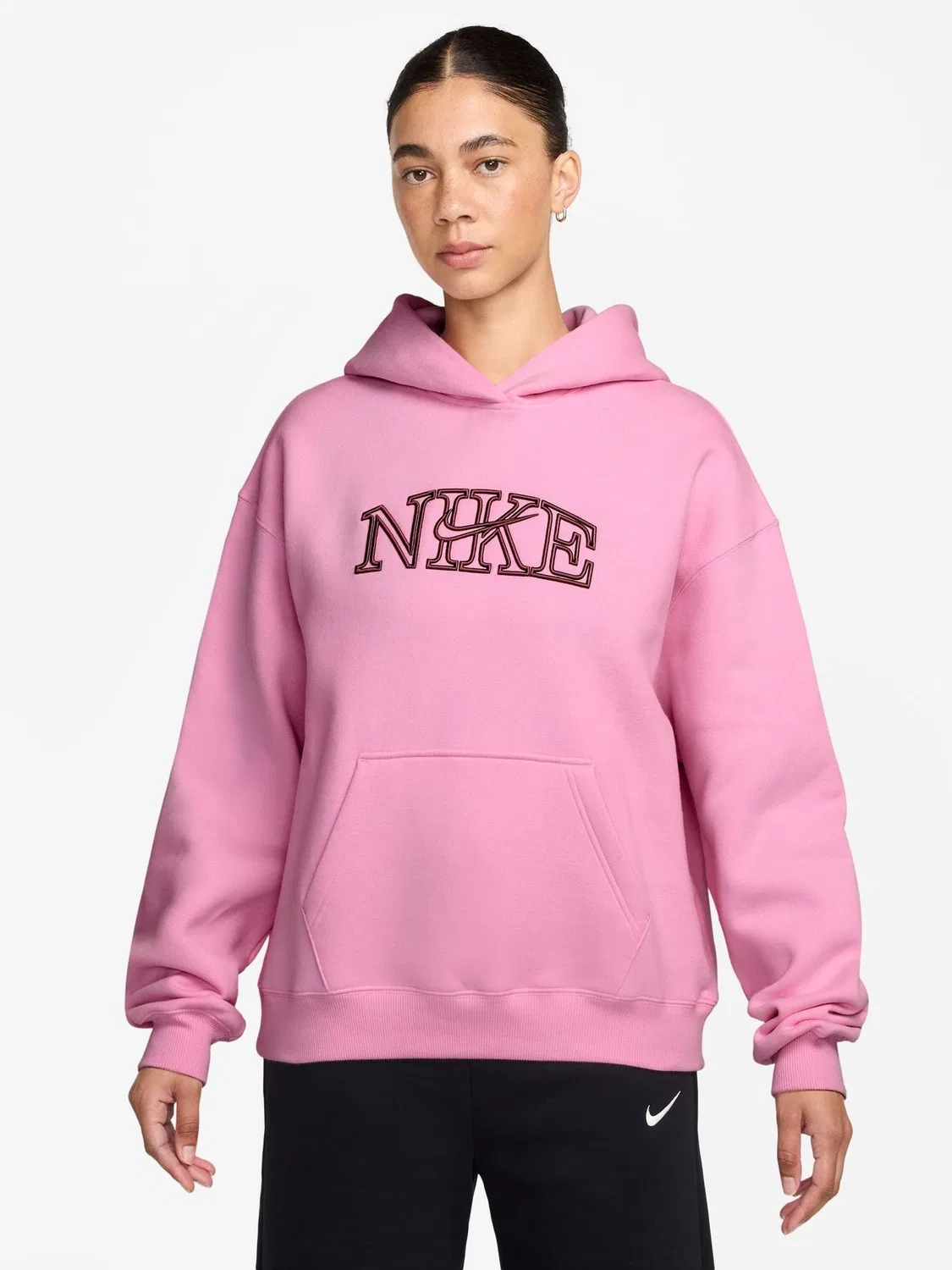 Худи Nike Pink Rise Studio Fleece Oversized Pullover, розовый