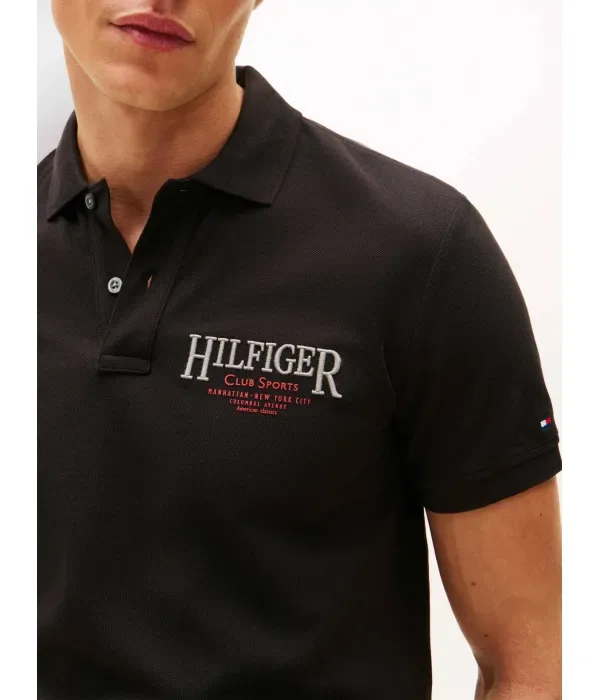 Полюс regular fit Tommy Hilfiger, черный — фото 4