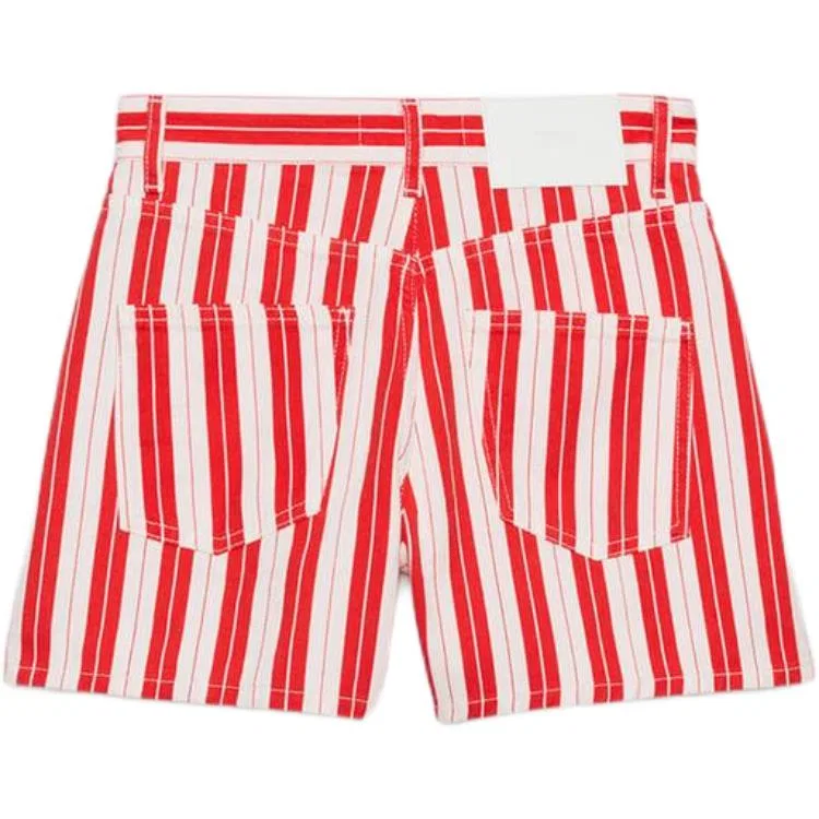 Женские джинсовые шорты с красными полосками ZARA, Red Stripes — фото 3