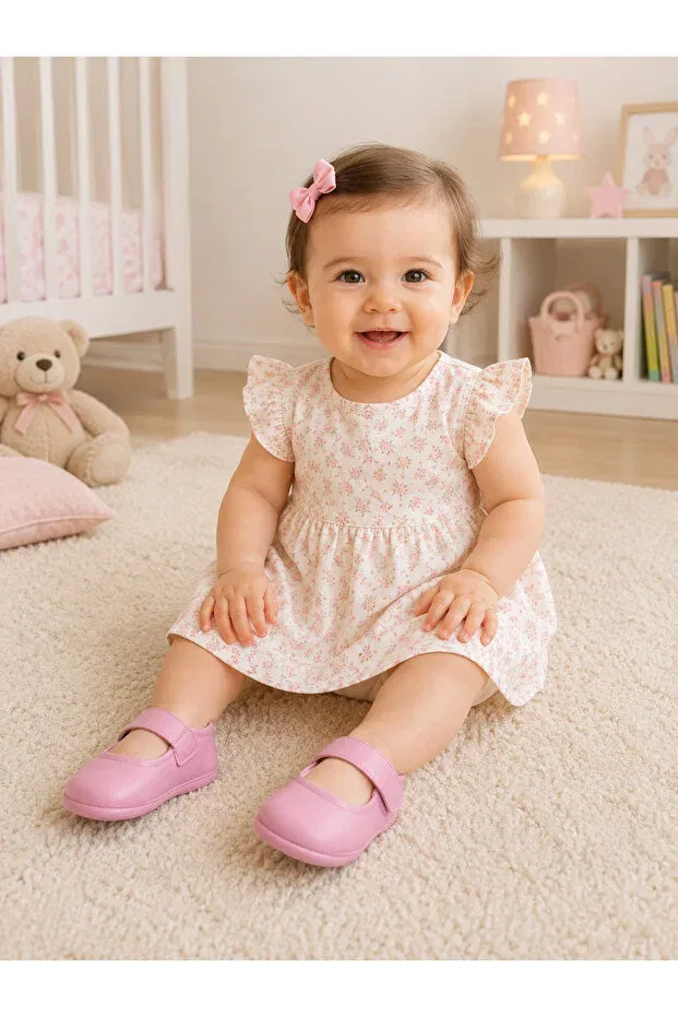 Детские пинетки для девочек кожаные Basics My Baby Kumsal, Pink