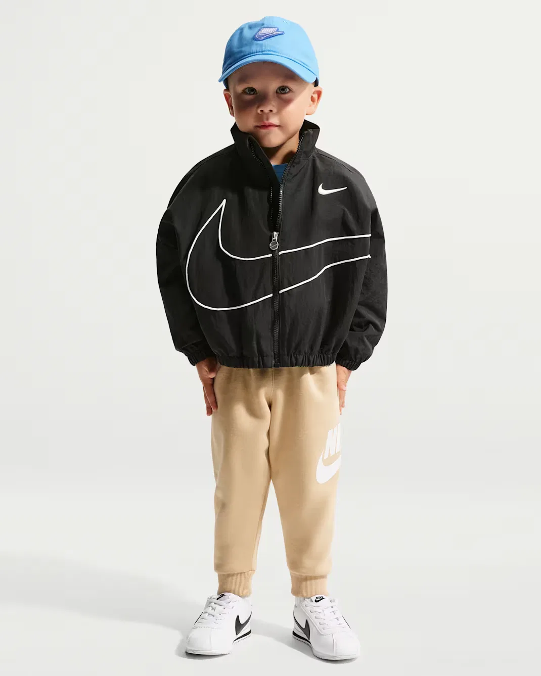 Детская ветровка без капюшона Big Swoosh Nike, Black — фото 4