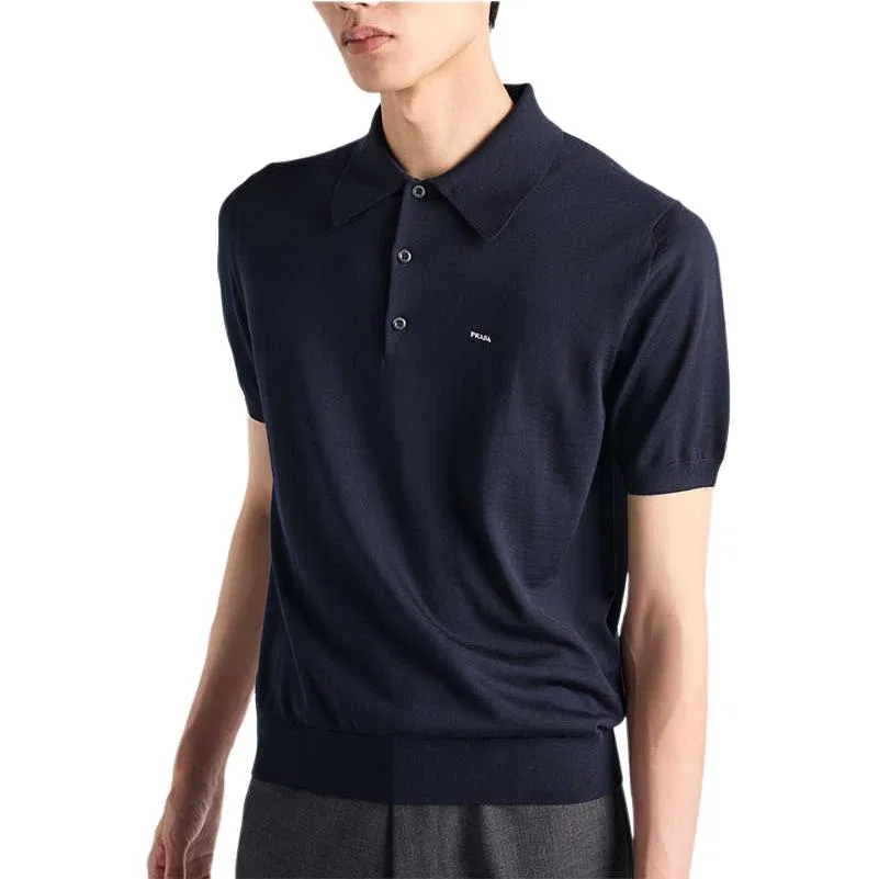 Мужское поло slim fit PRADA, Blue — фото 2