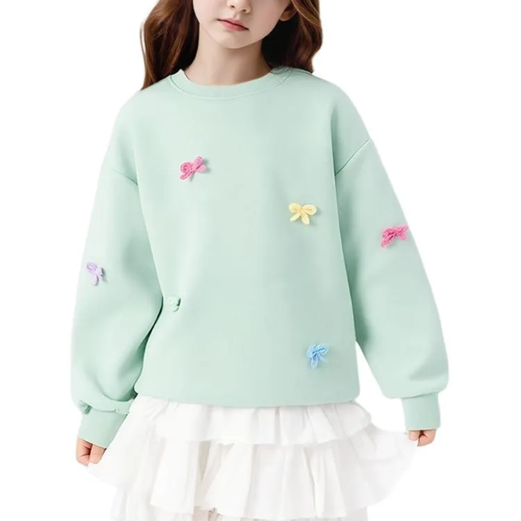 Детский свитшот с круглым вырезом Disney, Solid Color Green