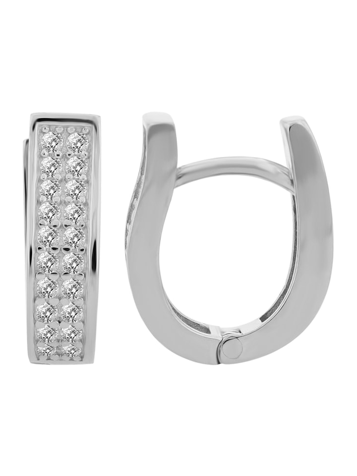 

Adeliás Женские серьги - серьги-кольца на шарнирах из серебра 925 пробы с кубическим цирконием в серебре