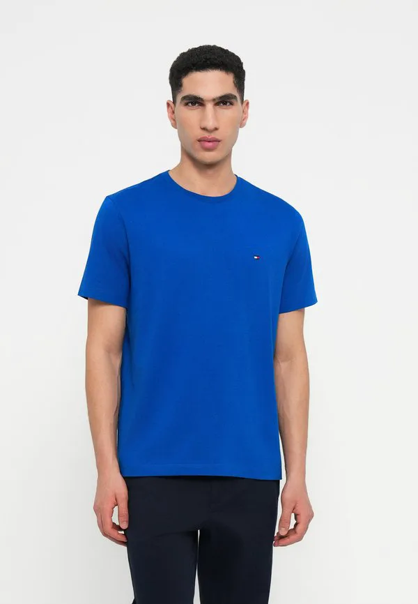 Футболка с круглым вырезом и вышивкой флага, базовая футболка Tommy Hilfiger, Vibrant Indigo