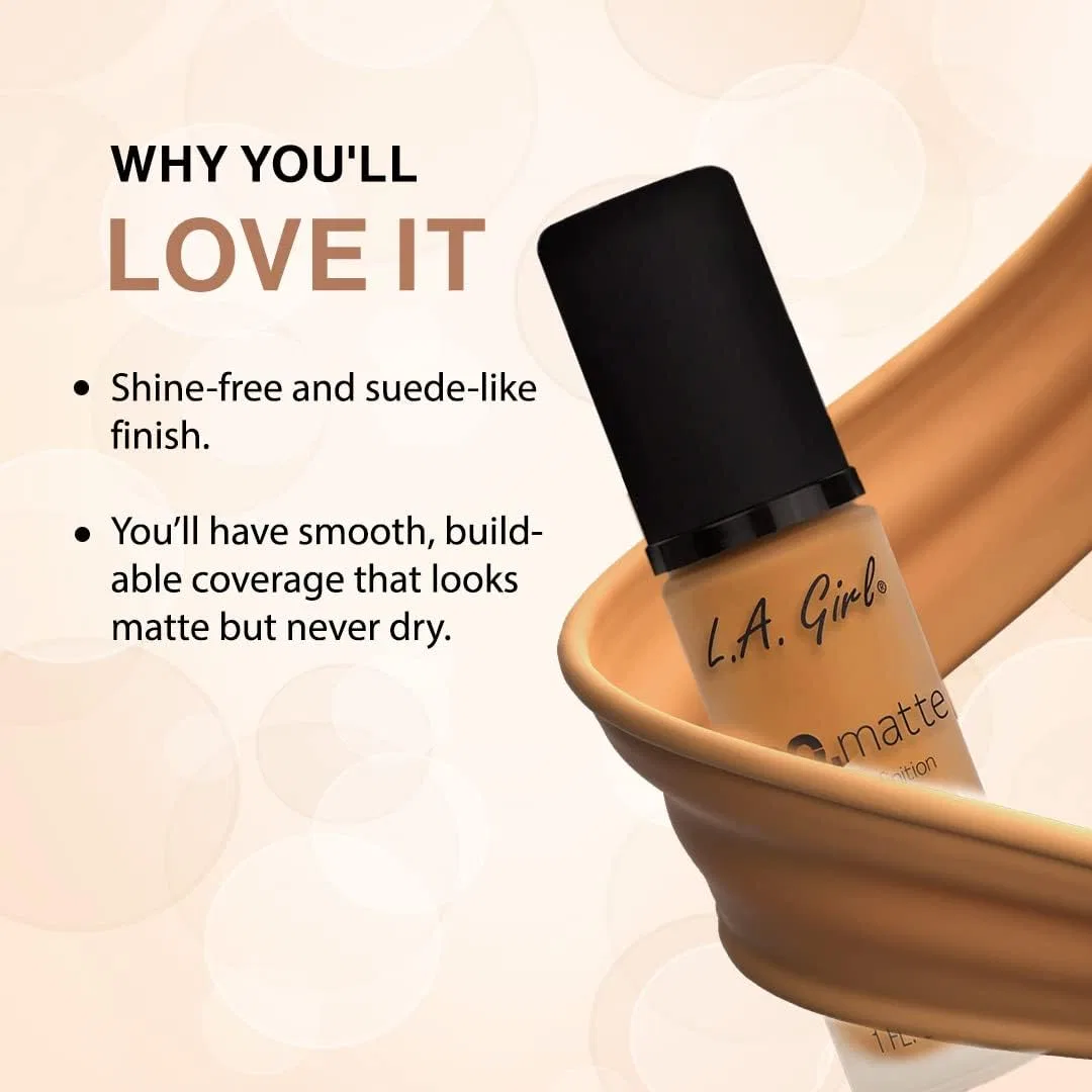 Тональная основа Pro Matte Foundation L.A. Girl Golden Bronze 30 г — фото 2