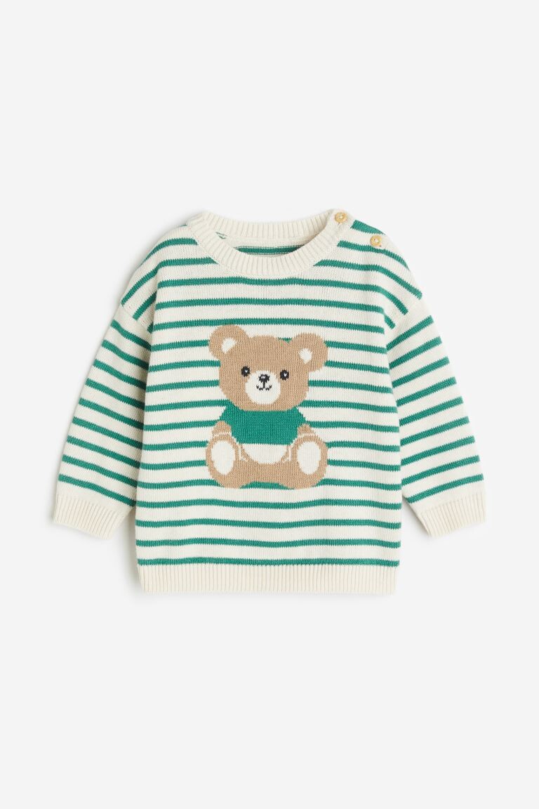 

Хлопковый свитер H&M, зеленый