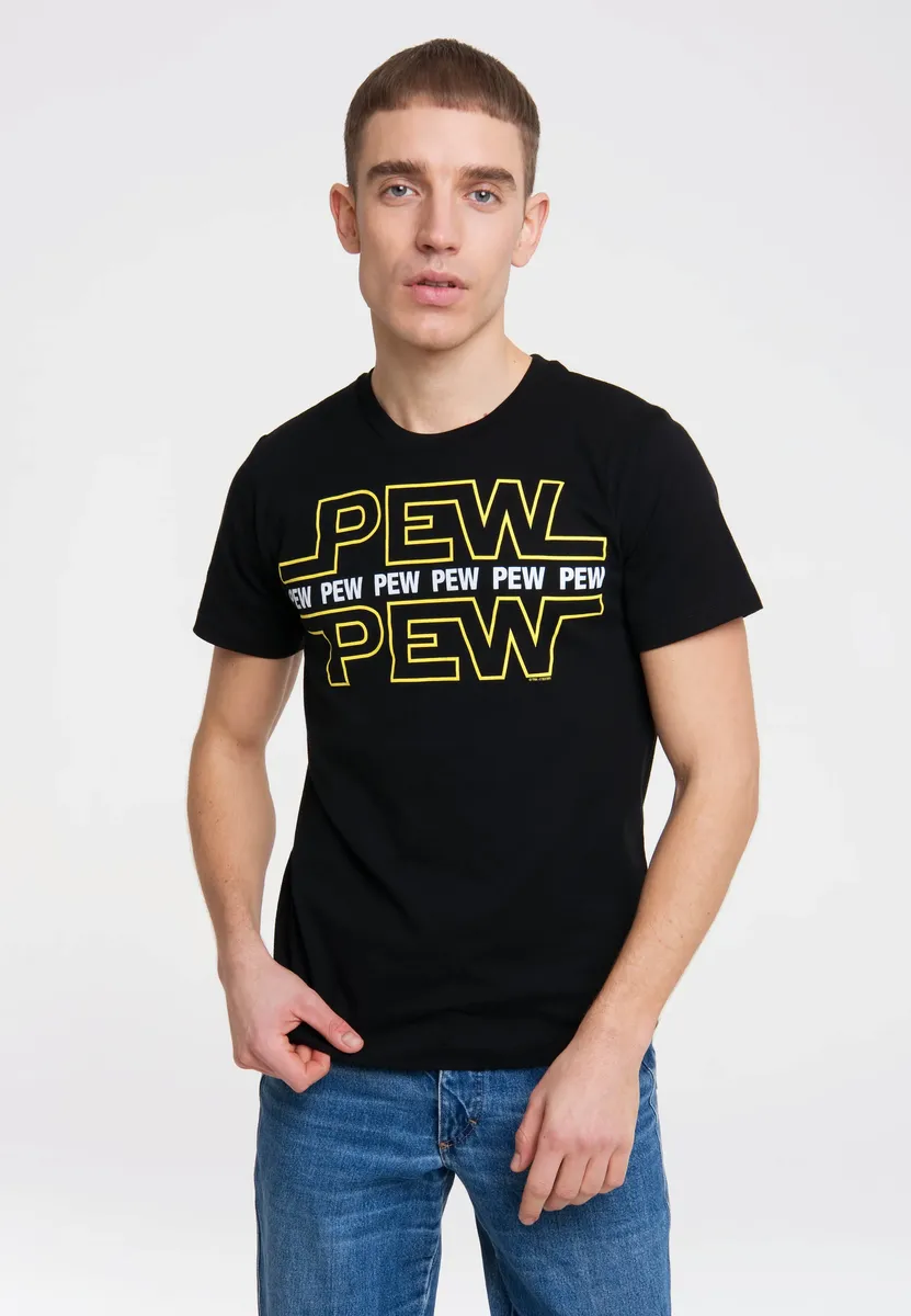 

Футболка Logoshirt "Pew Pew" с забавным принтом спереди, черный