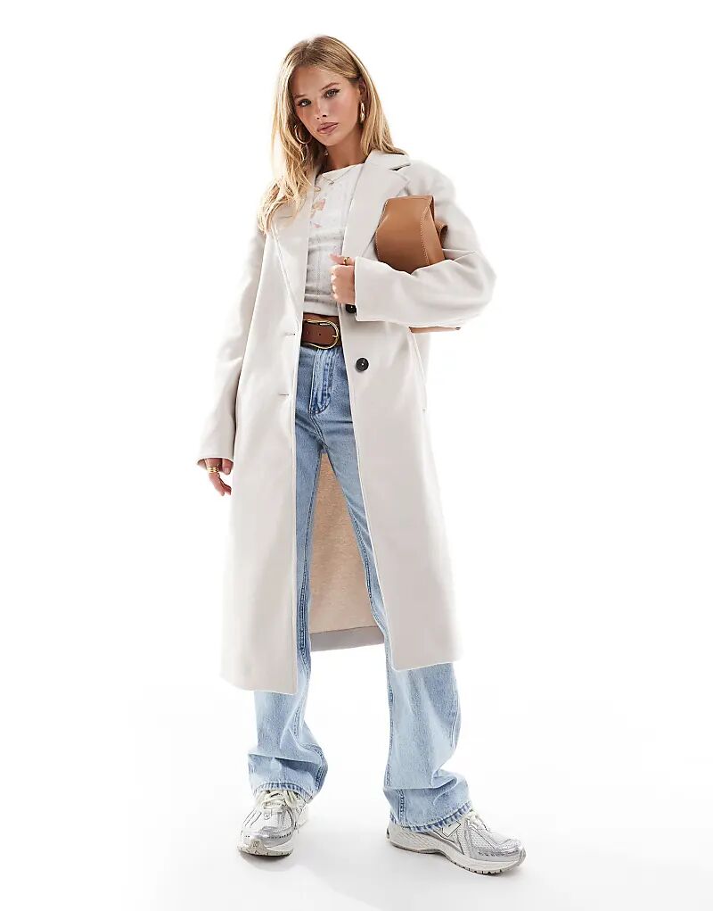 

Надеть официальное пальто кремового цвета ASOS DESIGN