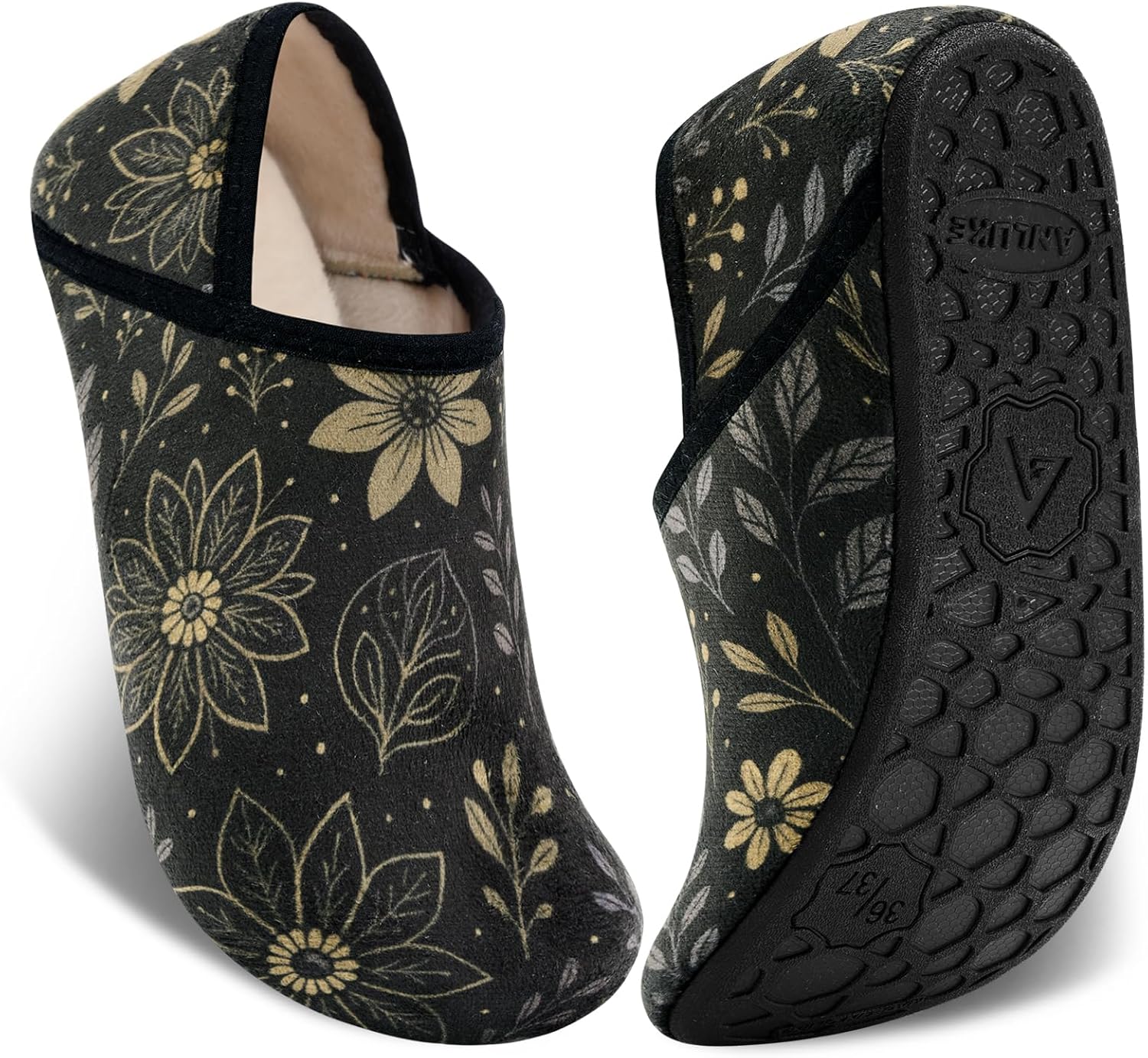 

Домашние тапочки ANLUKE для женщин и мужчин с резиновой подошвой, мягкие и легкие, для дома и улицы, черный