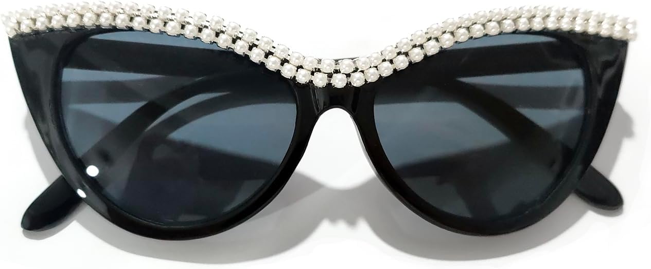 

Laureles Сексуальные жемчужные солнцезащитные очки «кошачий глаз» в стиле Y2K для женщин, модные черные и серые солнцезащитные очки для мужчин, панк, для активного отдыха и путешествий, L17, C1