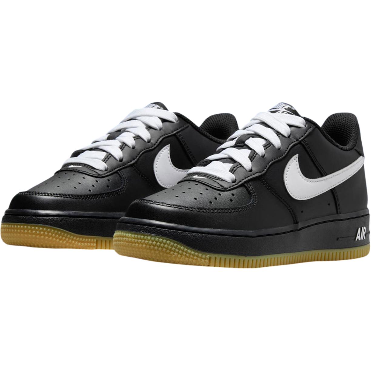 Nike Кроссовки для скейтбординга Air Force 1 Slip Resistant Abrasion Resistant Low top Kids' Black/Medium Brown/White Unisex — фото 4