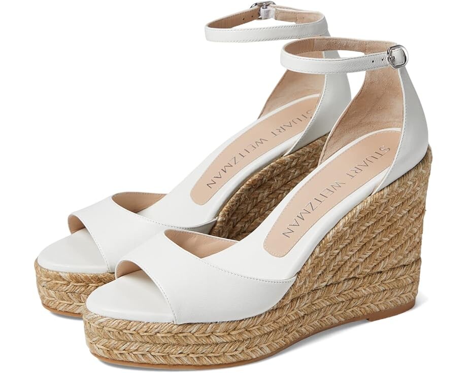 

Туфли Stuart Weitzman Nudistcurve Espadrille Wedge, белый