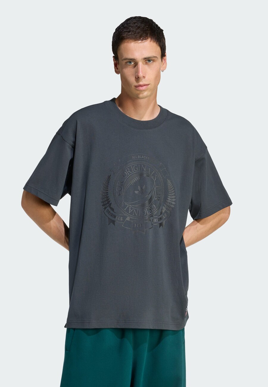 Футболка ADIDAS ORIGINALS Adidas Originals & All Blacks, Dark grey — фото 2