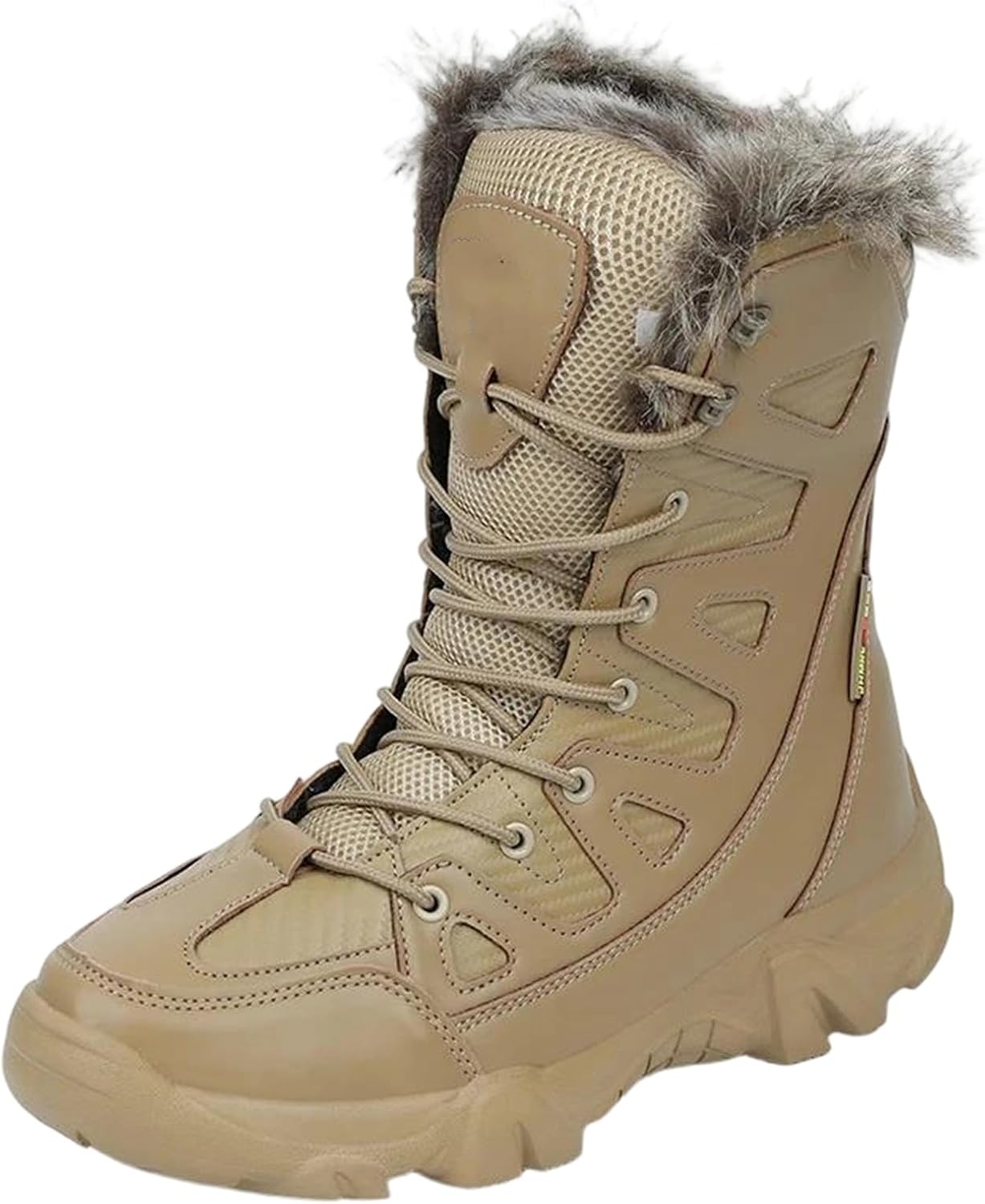 

Мужские водонепроницаемые теплые трекинговые ботинки Alloaone с шнуровкой, дышащие, противоскользящие, удобные для работы и активного отдыха на открытом воздухе, хаки