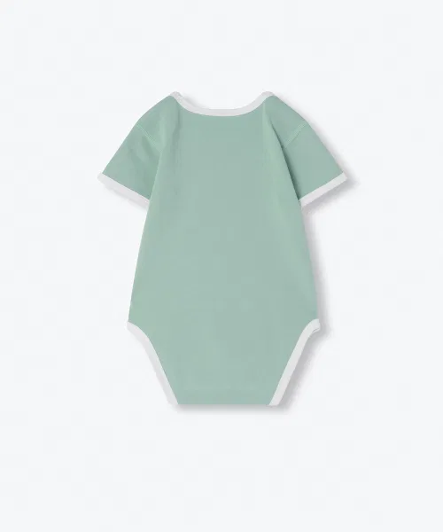 Боди с коротким рукавом 2 шт., зелёный/пыльно-мятный, MUSINSA STANDARD KIDS, набор из 2, хлопок, 0-3 года — фото 3