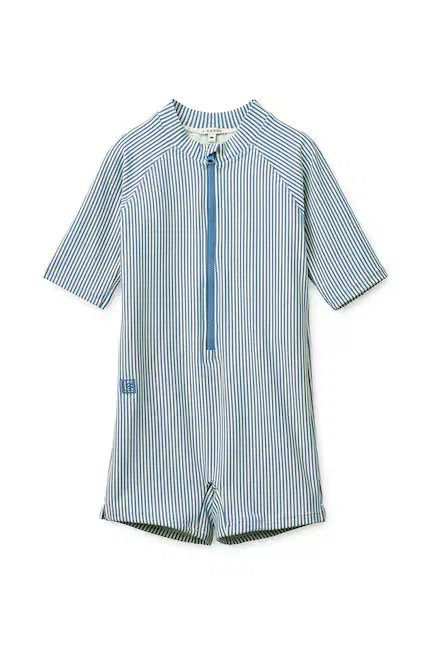 Комбинезон купальный Max Seersucker Shortsleeve Swim Jumpsuit Liewood, синий