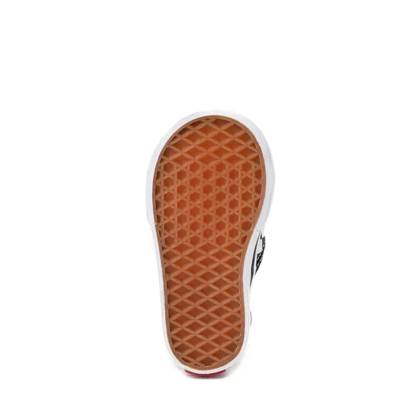 Слипоны для скейтбординга Vans без шнуровки в шахматном порядке — для малышей, черно-белый — фото 4