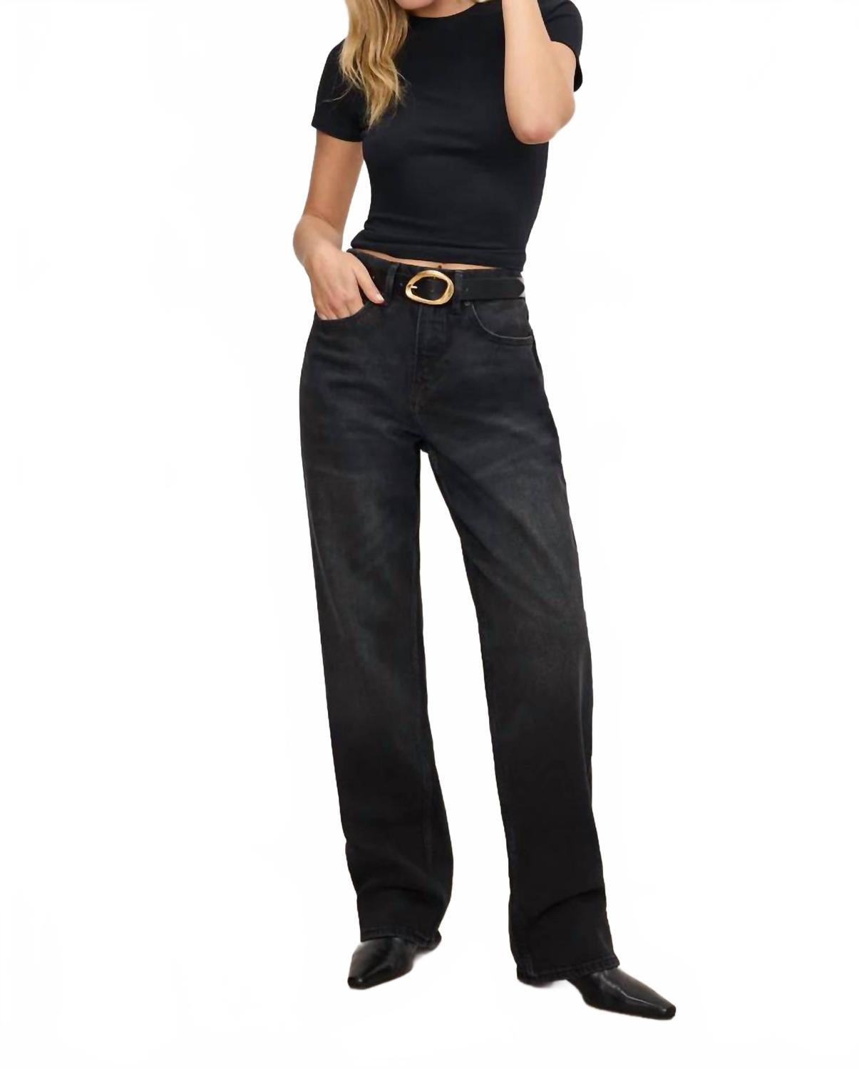 

Хорошие джинсы 90-х в черном цвете Good American, черный