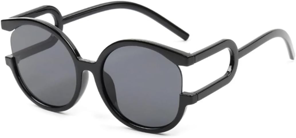 

Большие круглые солнцезащитные очки для женщин и мужчин в стиле ретро с градиентным покрытием, защитой от УФ-излучения UV400 и красочным леопардовым принтом UATXTAU, Black Gray