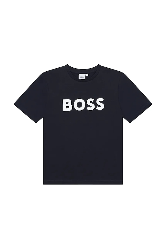 

Детская хлопковая футболка Boss, темно-синий