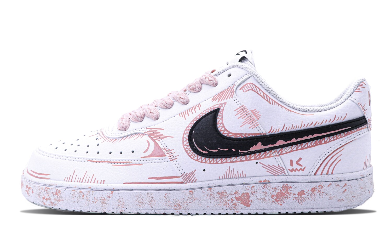 

Кроссовки Nike Court Vision 1 Skateboarding Shoes Men Low-top Pink, белый