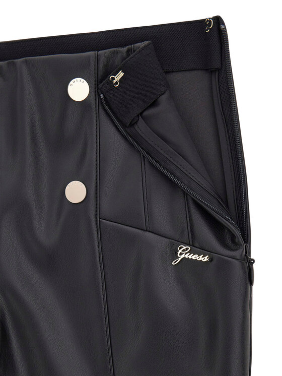 Брюки из искусственной кожи slim fit J5BB00 WFV60 Guess, черный — фото 4