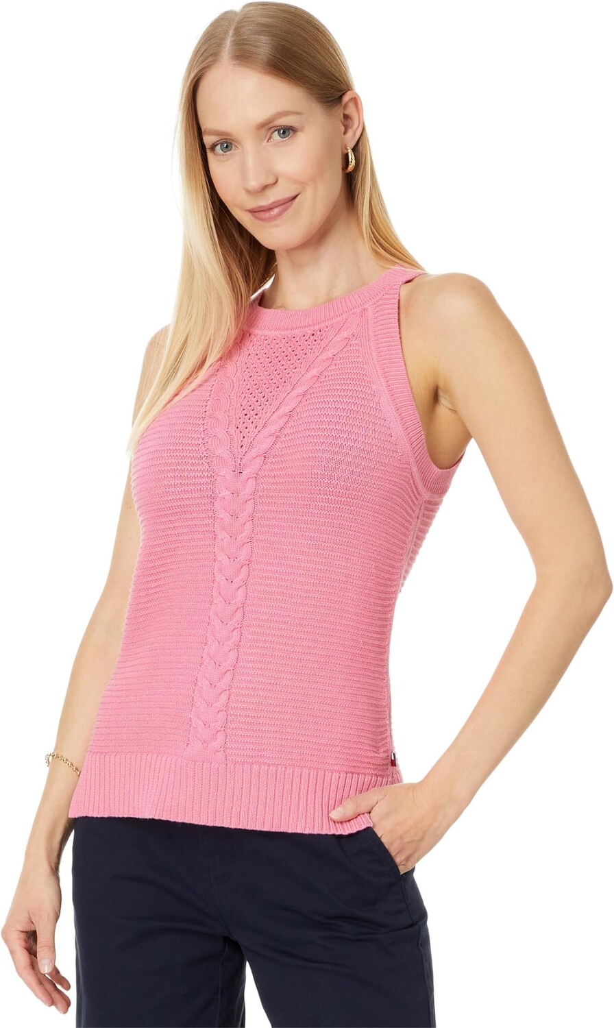 

Свитер Tommy Hilfiger Sleeveless Cable Halter Sweater, цвет Peony