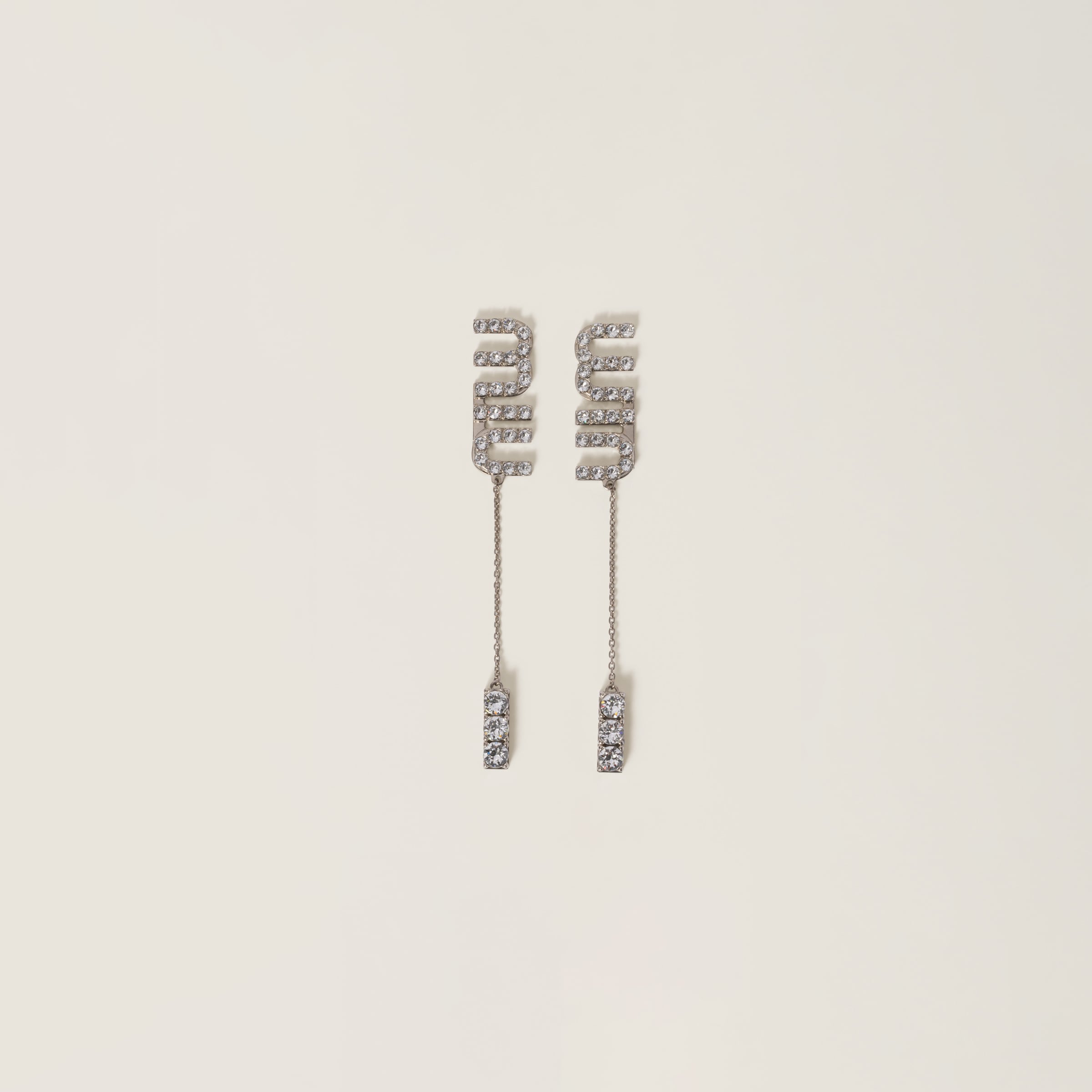 

Серьги-подвески с кристаллами MIU MIU, серебряный