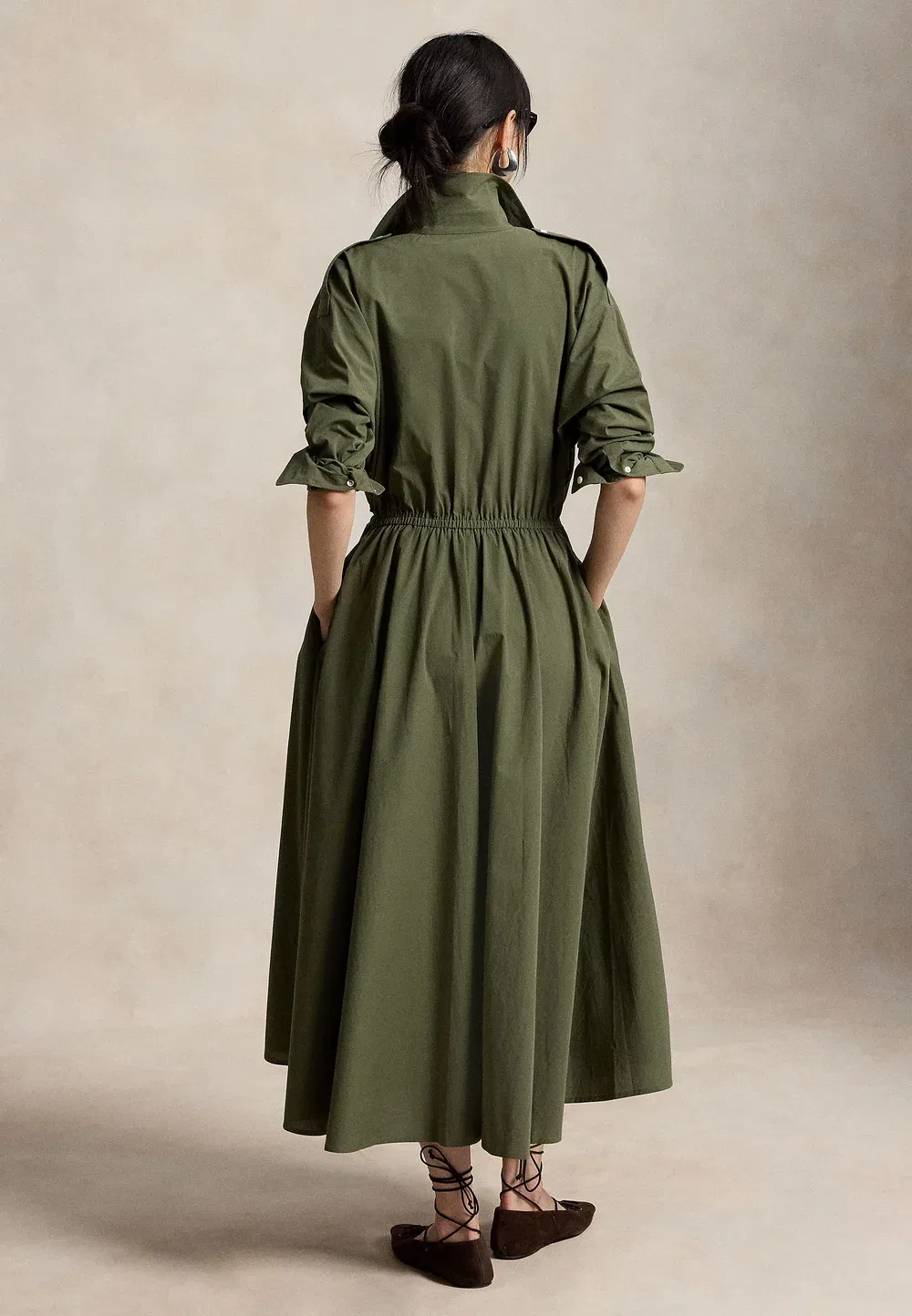 Вельветовое платье-рубашка - платье-рубашка Polo Ralph Lauren, Dense Olive