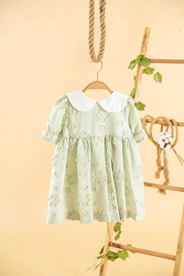 Детское платье для девочек льняное Party Mini Chics, Green