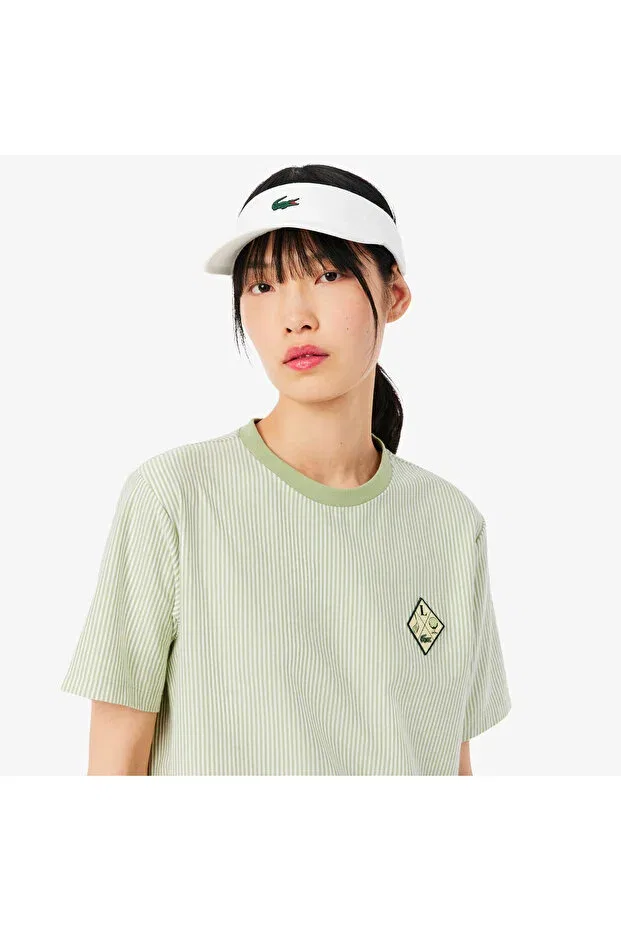 Футболка Lacoste 3ig-Green, полосатая, зеленая — фото 2
