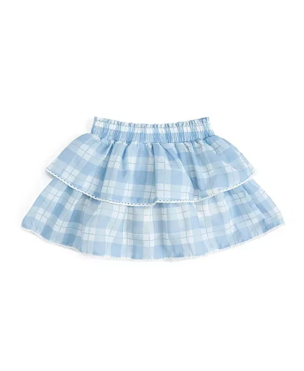 Детская юбка-шорты для девочек с принтом Plaid Skort Sweet Wink, синий