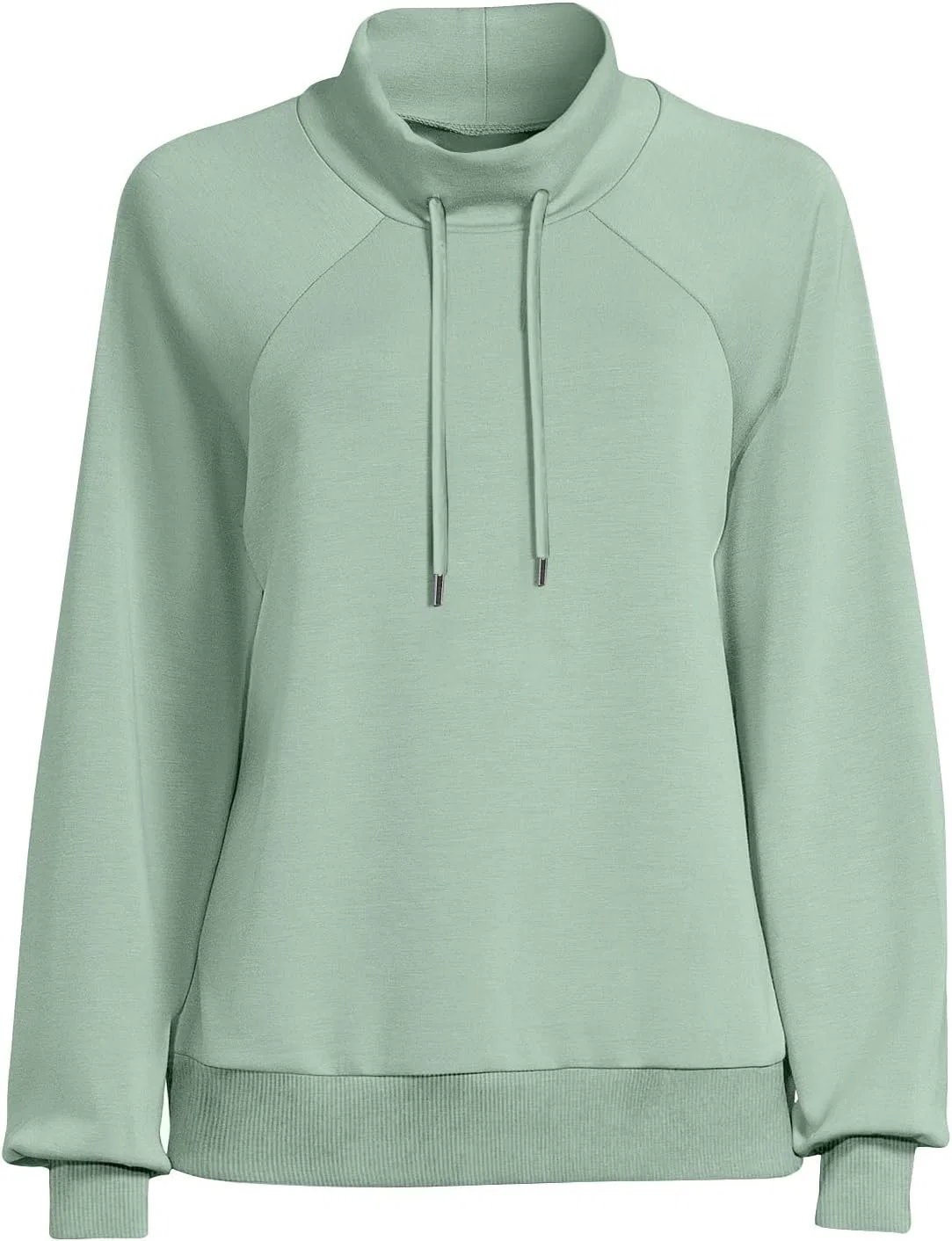 Женский свитшот с принтом Mock Neck Sweatshirt, мятный — фото 3