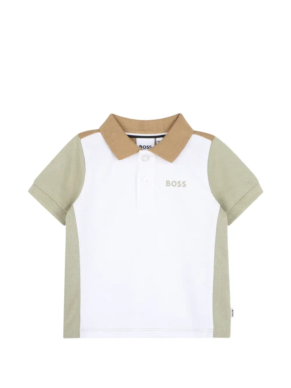 Рубашка поло в стиле колор-блок Boss Kidswear, белый
