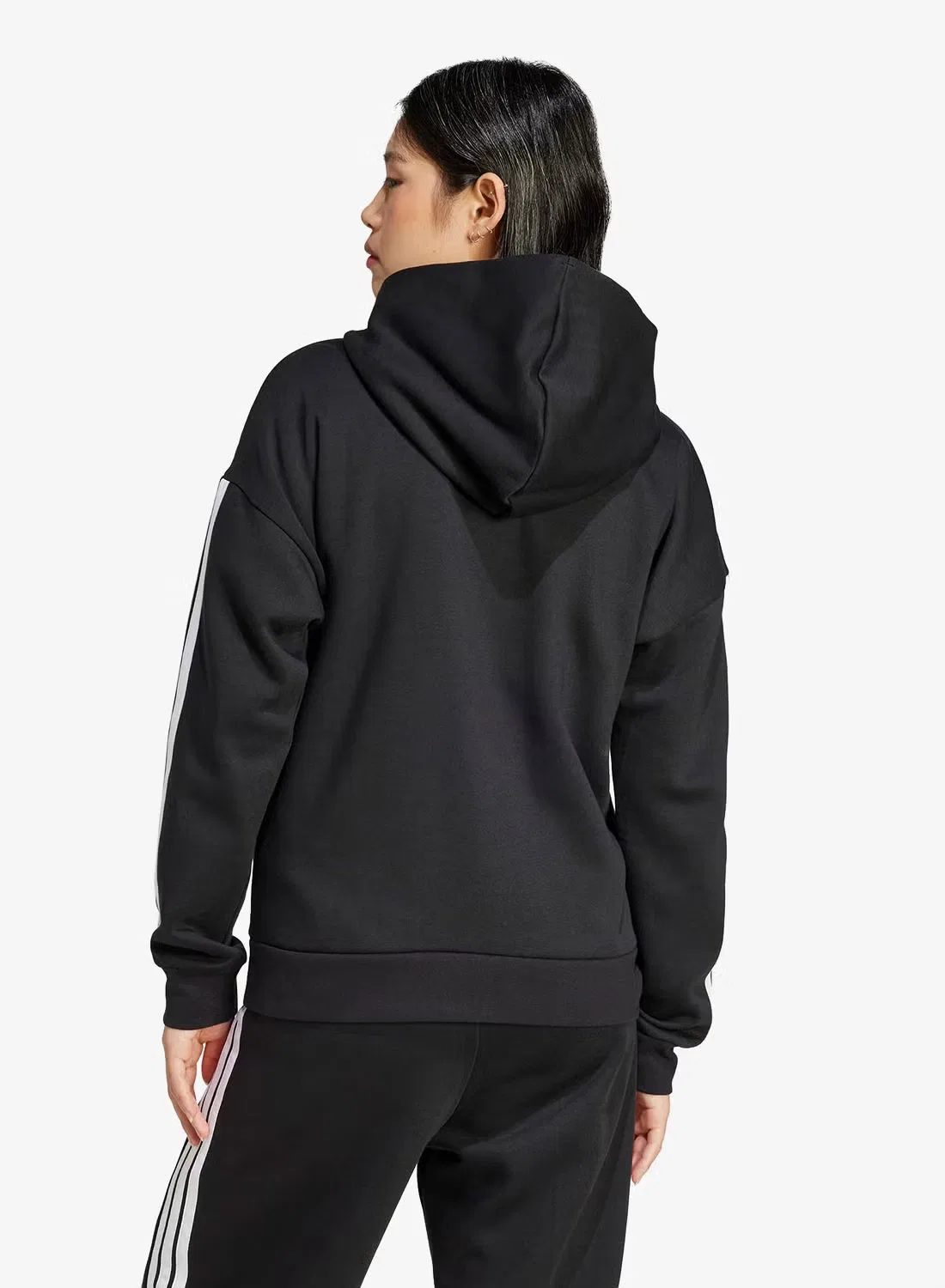 Худи на молнии с длинным рукавом Essentials 3-Stripes Adidas, черный — фото 2