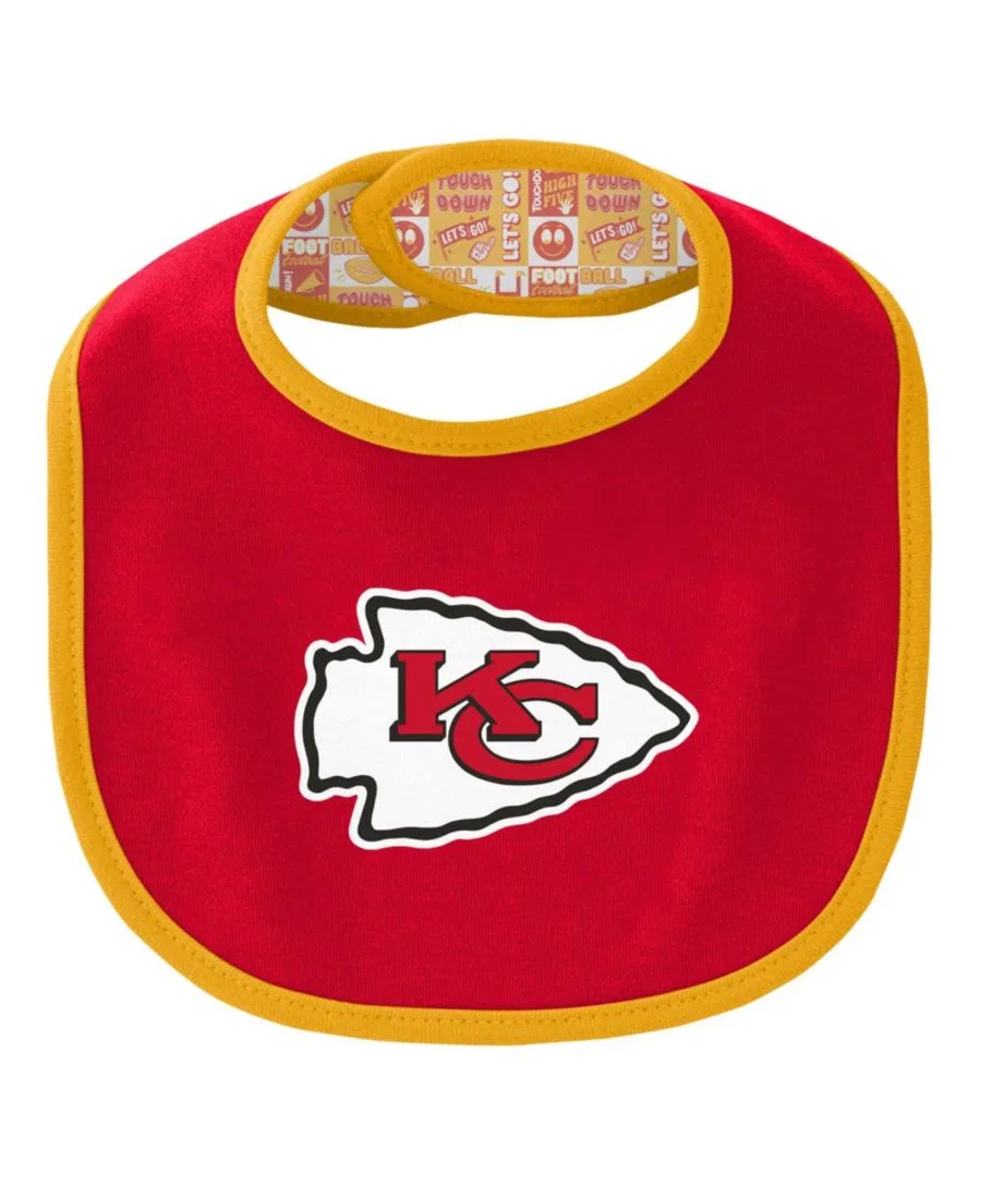 Комплект боди и слюнявчика с шапкой Kansas City Chiefs Dynamic Duo Outerstuff, Red — фото 2