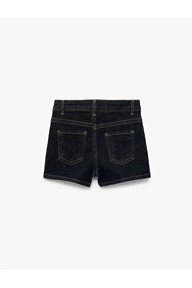 Детские шорты для девочек джинсовые Cotton Denim Dark Indigo Koton, Dark Indigo — фото 2