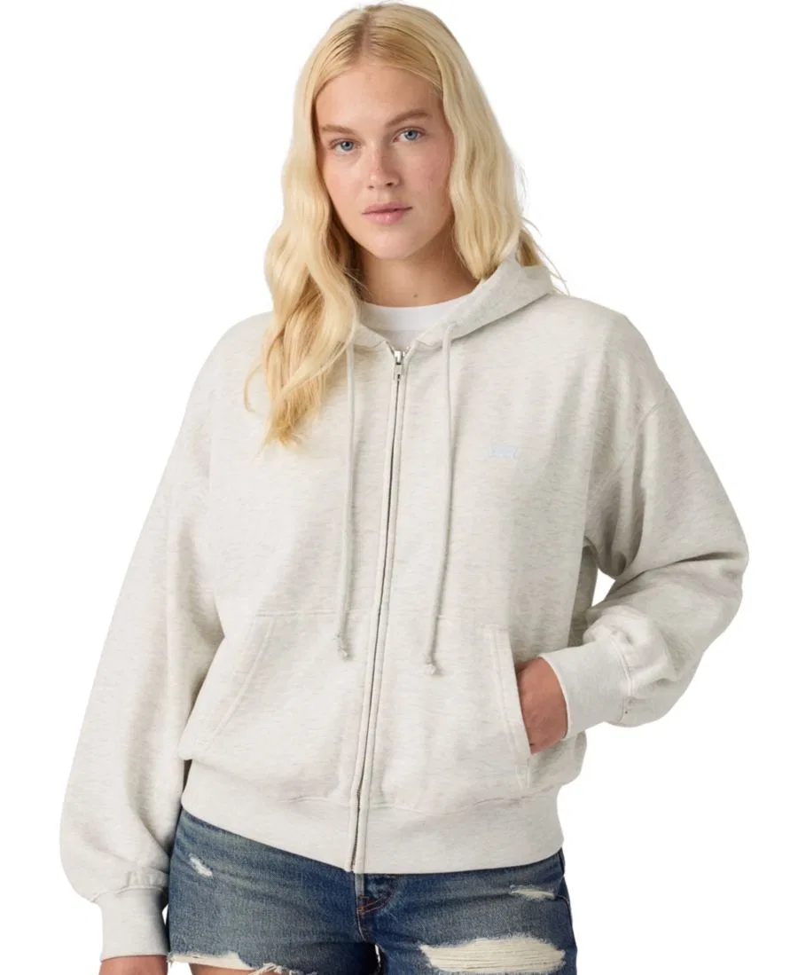 Женская худи-молния Everyday с капюшоном, хлопковая Levi's, Frosty Grey Heather Bc02