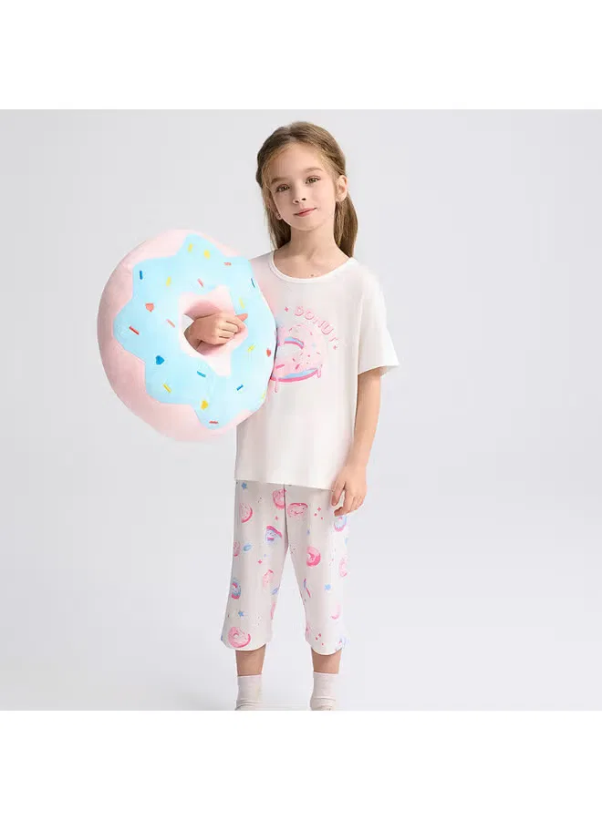 Комплект пижамы с коротким рукавом и бриджами Sweet Donut Aimer Kids, пончик