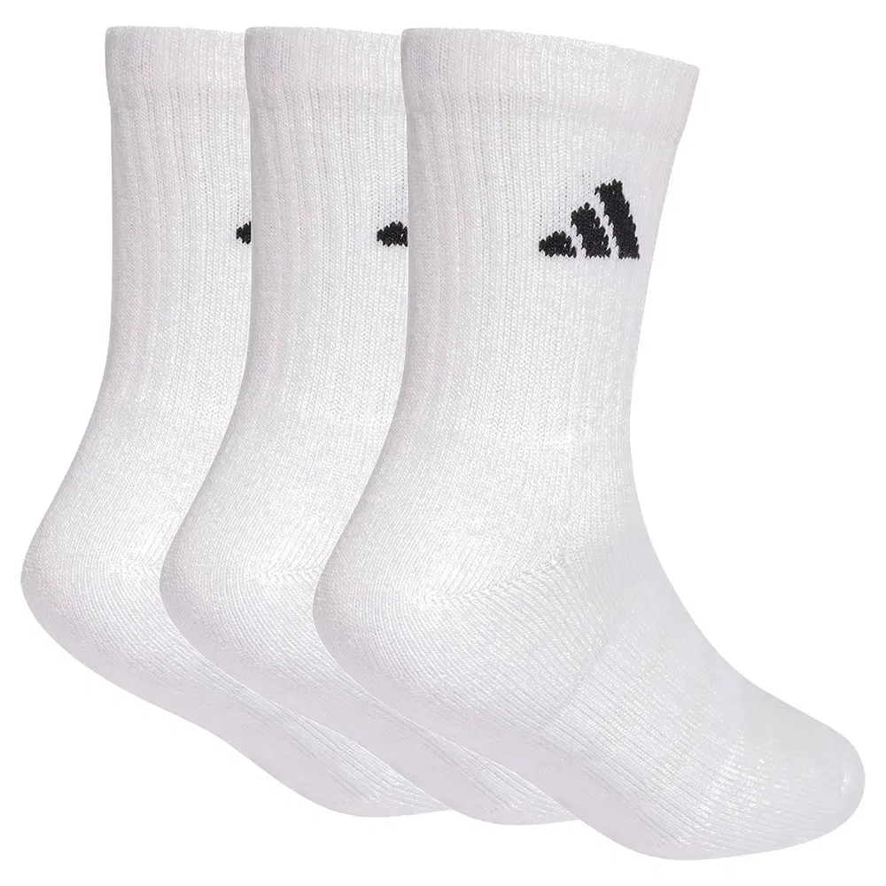 Носки спортивные с амортизацией Adidas, комплект 3 шт, белый — фото 2
