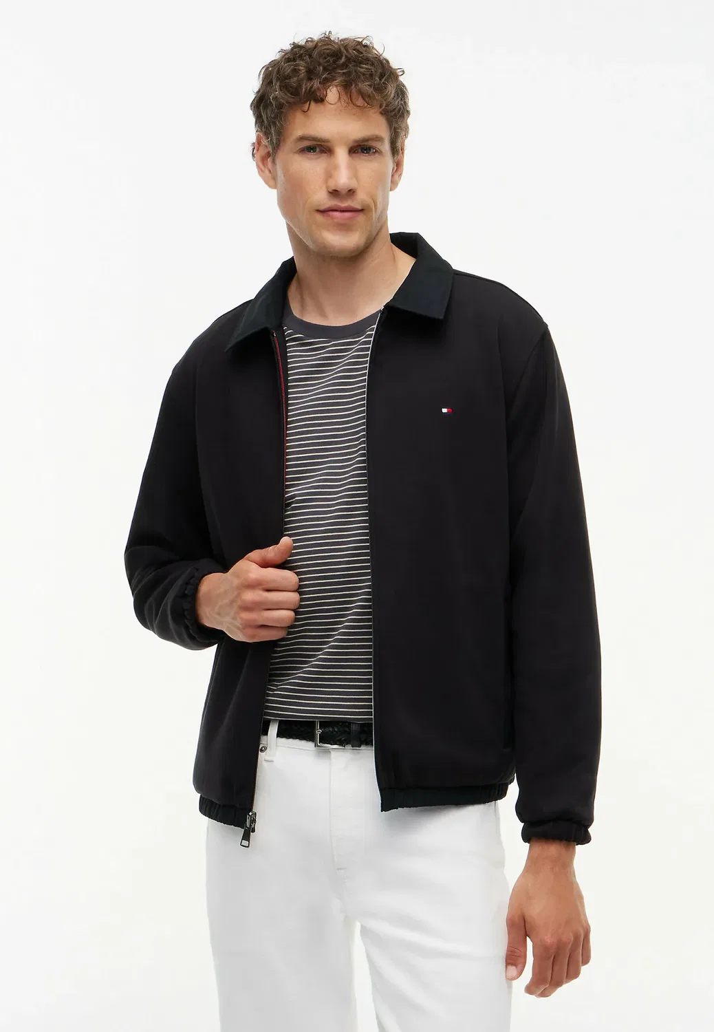 Двусторонняя трикотажная куртка Intechno на молнии - летняя куртка Tommy Hilfiger, Black